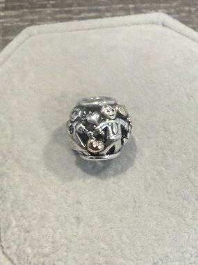 Pandora Family forever charm, Silver with Gold